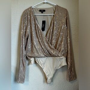 Lulus Gold Sequin Bodysuit